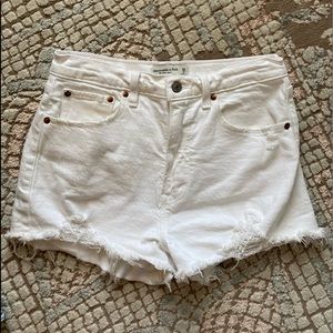 Abercrombie & Fitch white denim shorts